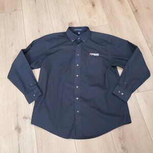 Devon & Jones Mens XL Crown Collection Fit Shirt D620 Black MSS Logo Button Up